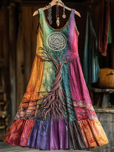 Vintage vie d'arbre celtique multicolore Tribal Art confortable débardeur robe